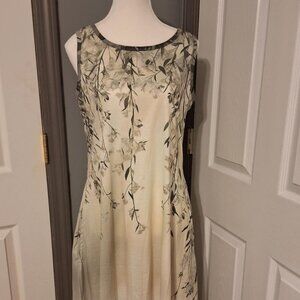 Boho Floral A Line Flowy Swing Sleeveless Midi Dress with Pockets!